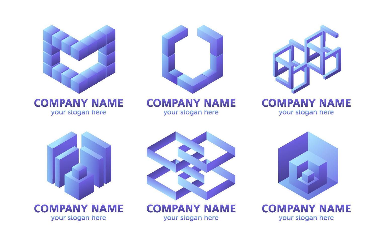 Set of Geometric Shapes Logo vector