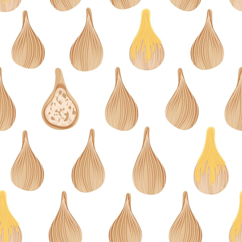 Seamless pattern with steamed modak vector illustration