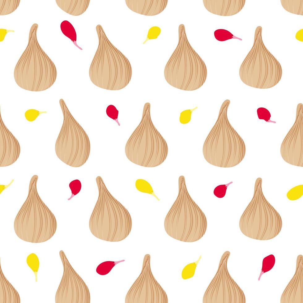 Seamless pattern with steamed modak vector illustration