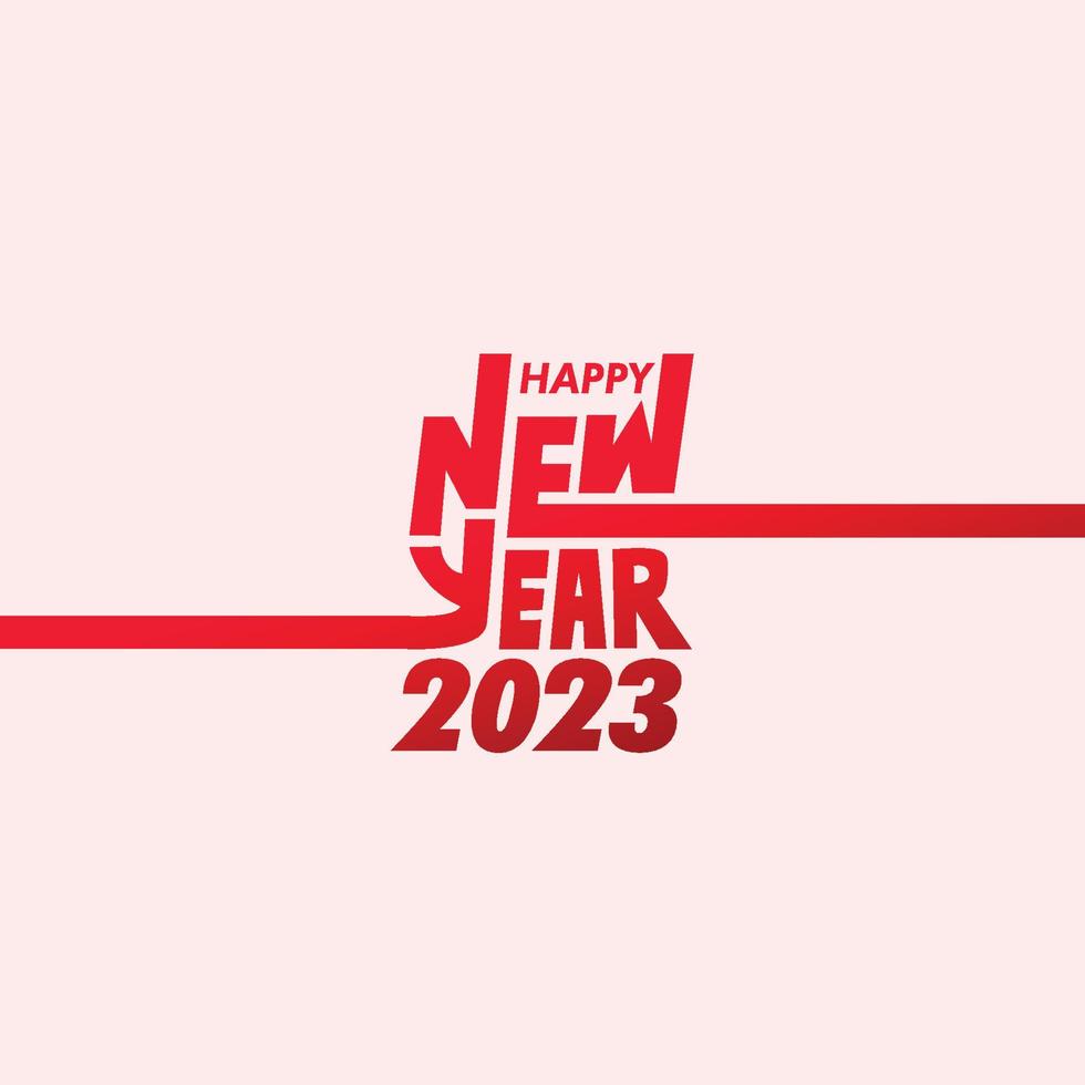2023 New Year Vector Template Design with Typography Logo. Greeting Card, Banner, Poster. Vector Illustration