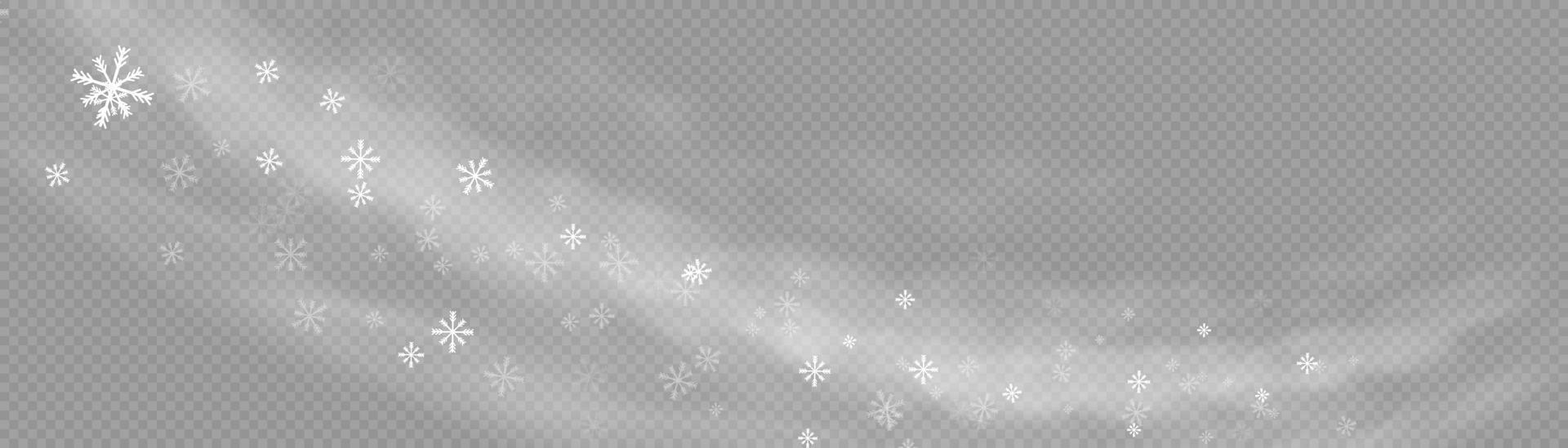 nieve y viento. elemento decorativo degradado blanco.ilustración vectorial. invierno y nieve con niebla. viento y niebla. vector