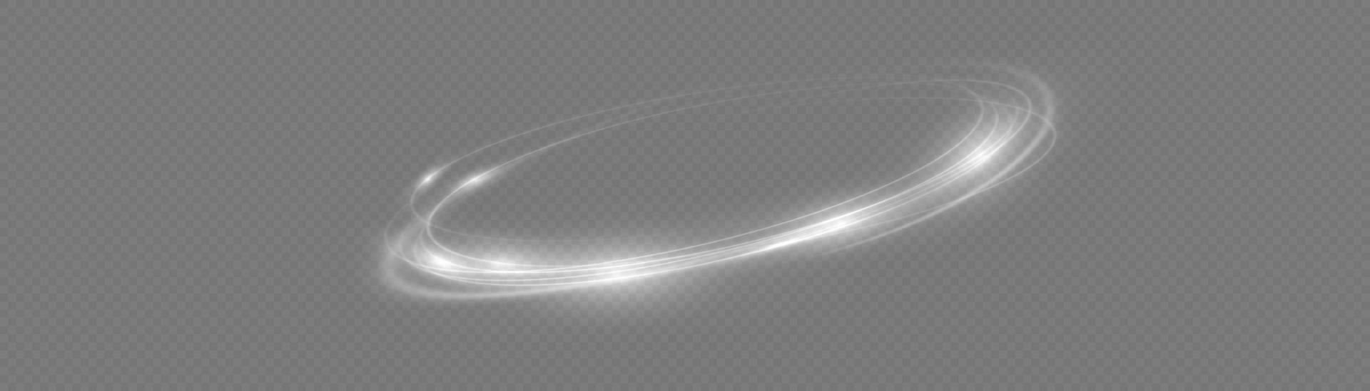 White glowing shiny lines effect vector background. Luminous white lines of speed. Light glowing effect. Light trail wave, fire path trace line and incandescence curve twirl.