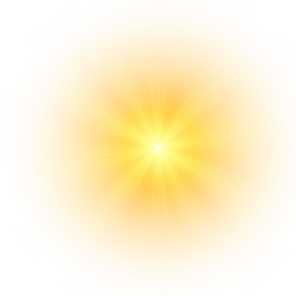 Yellow sun, a flash, a soft glow without departing rays. Star flashed