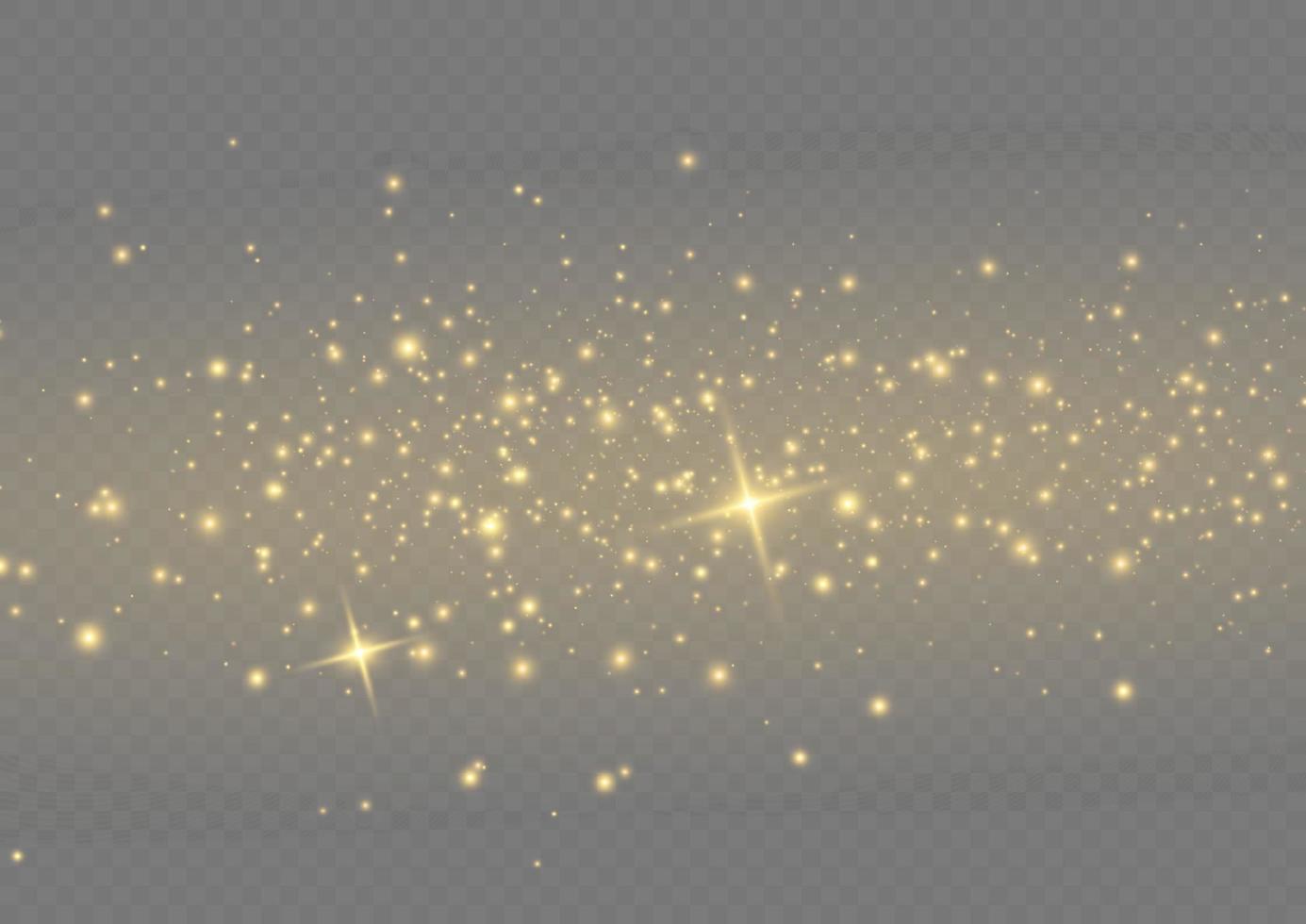Vector sparkles. Gold dust. Yellow sparks shine light effect. Christmas abstract smoke and wind pattern. Shiny fairy dust particles with smoke and star in yellow color.