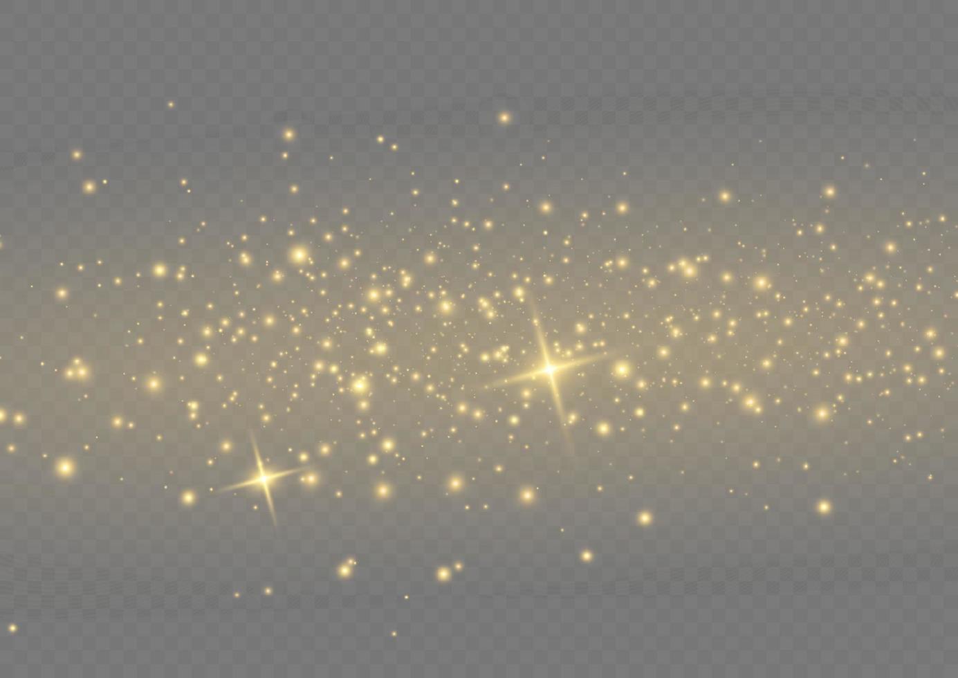 destellos vectoriales. polvo de oro. efecto de luz de brillo de chispas amarillas. patrón abstracto de humo y viento de navidad. Partículas de polvo de hadas brillantes con humo y estrellas de color amarillo. vector