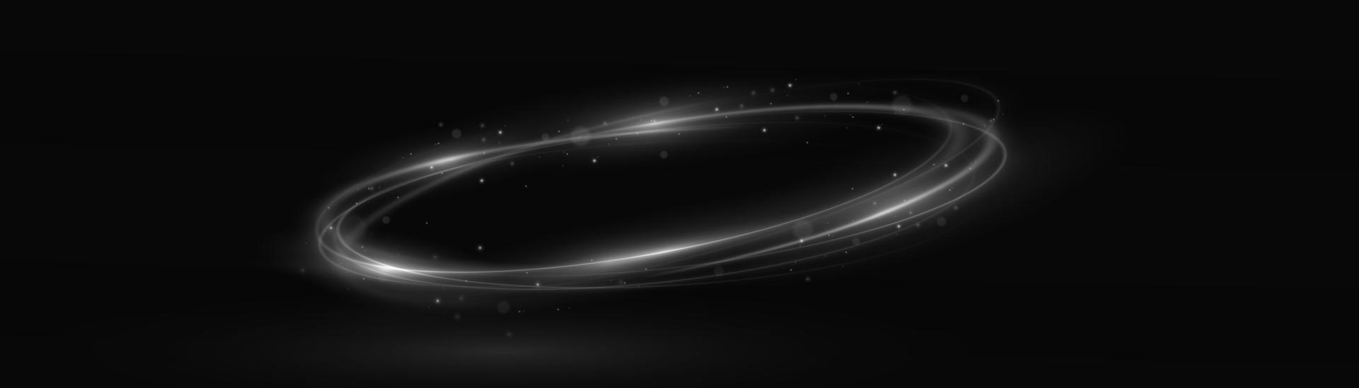 White glowing shiny lines effect vector background. Luminous white lines of speed. Light glowing effect. Light trail wave, fire path trace line and incandescence curve twirl.