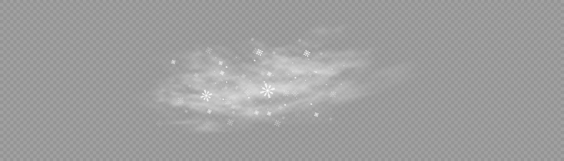 nieve y viento. elemento decorativo degradado blanco.ilustración vectorial. invierno y nieve con niebla. viento y niebla. vector