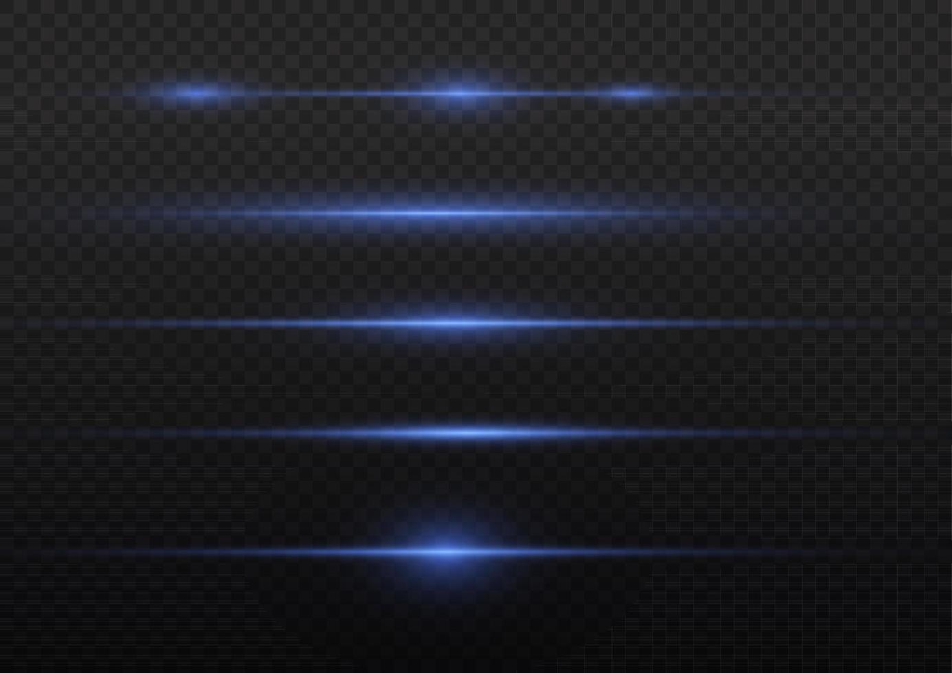 Horizontal beams of light. Beautiful light reflections. Glowing stripes on a light background. Glowing abstract sparkling background. Set of white horizontal highlights. Laser beams. spark and stars. vector