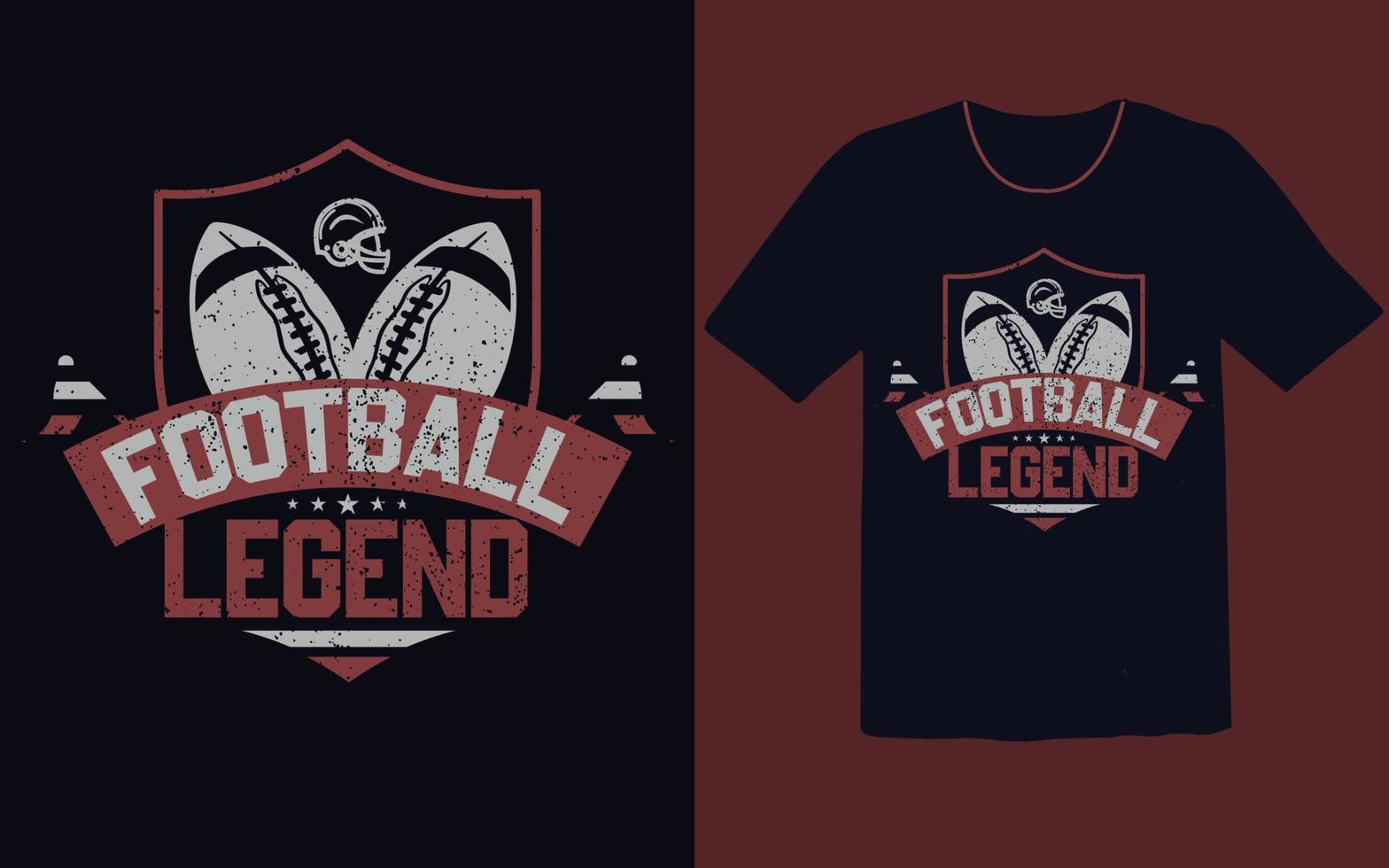 diseño de camiseta de fútbol americano 'leyenda del fútbol' vector