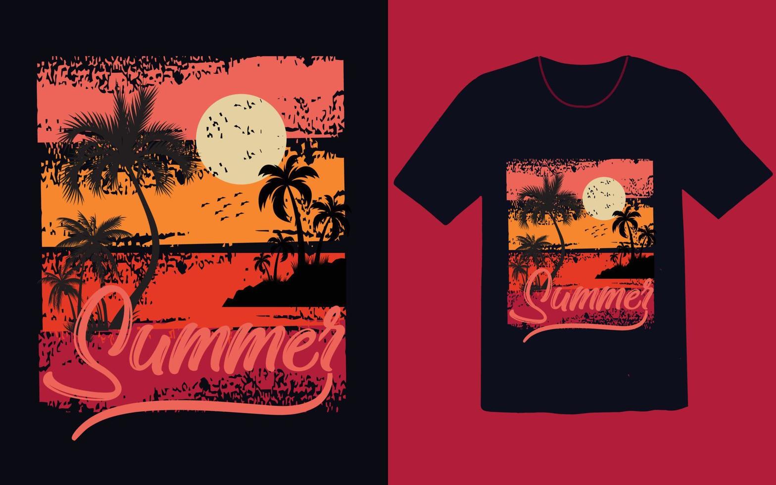 Free vintage summer t shirt design vector