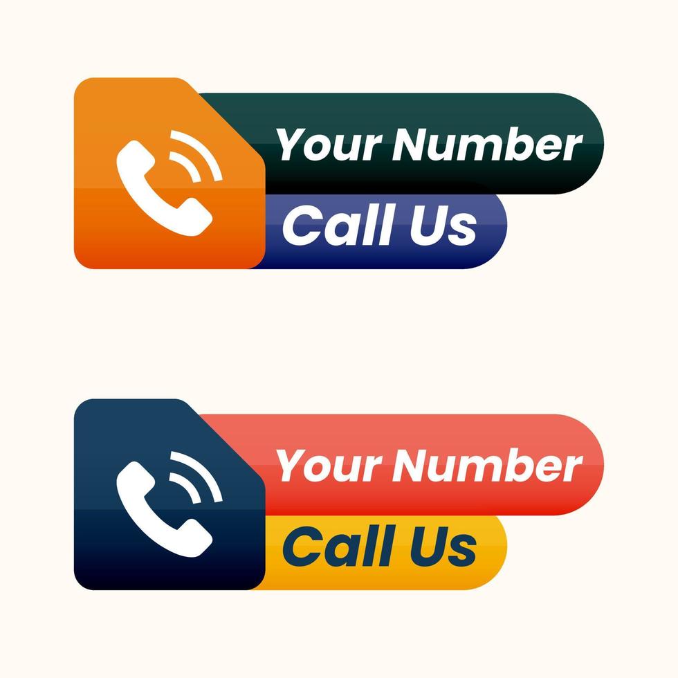 Call us now button logo sign and symbol vector with Phone number