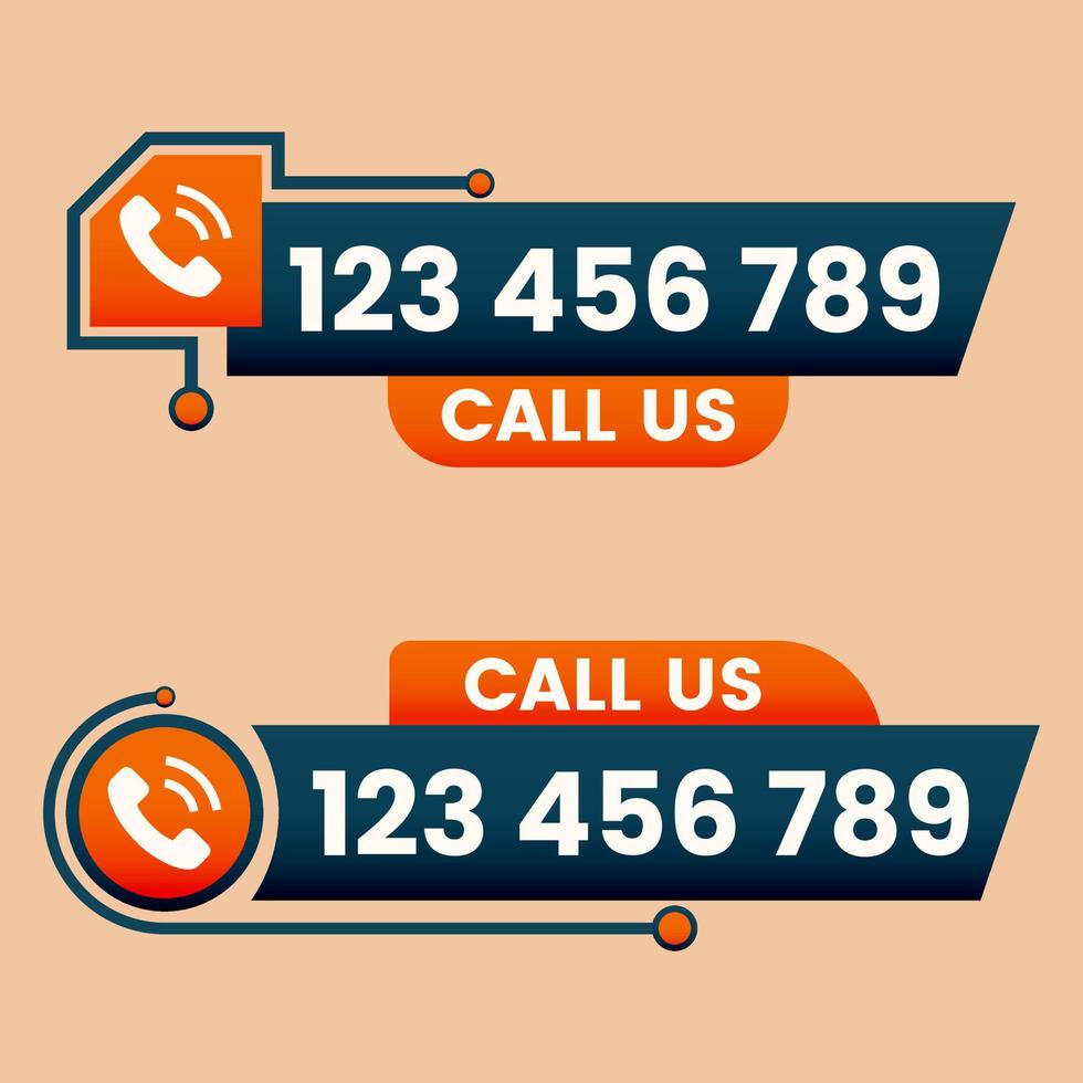 Call us now button logo sign and symbol vector with Phone number