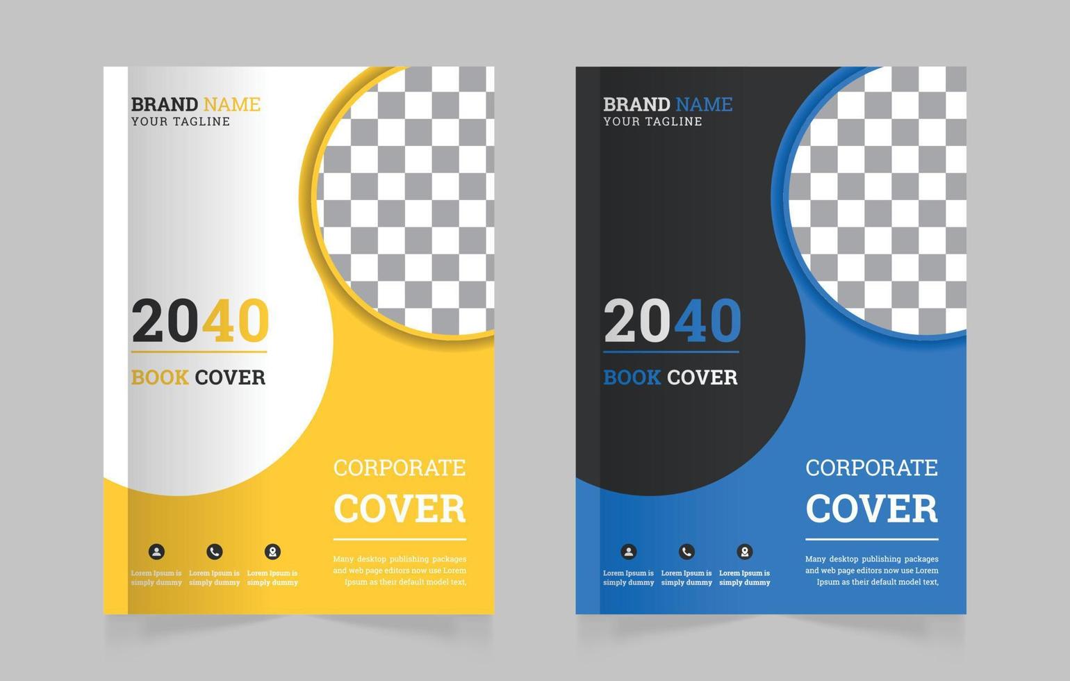 Professional corporate book cover design template a4 vector