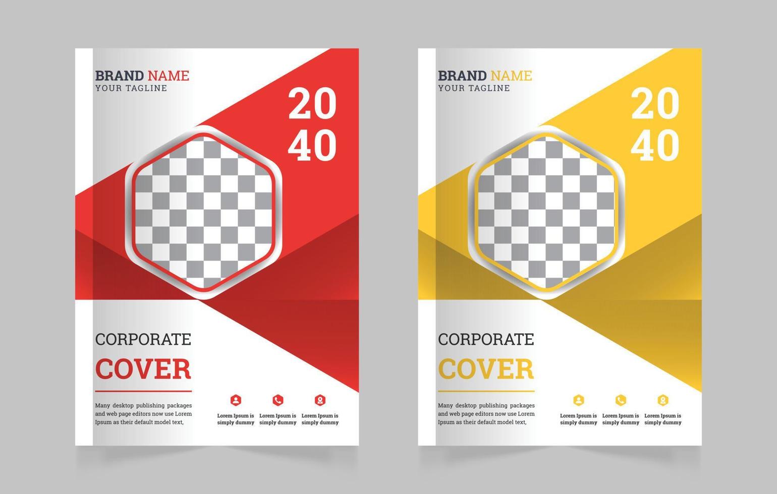 Corporate simple book cover design template a4 vector