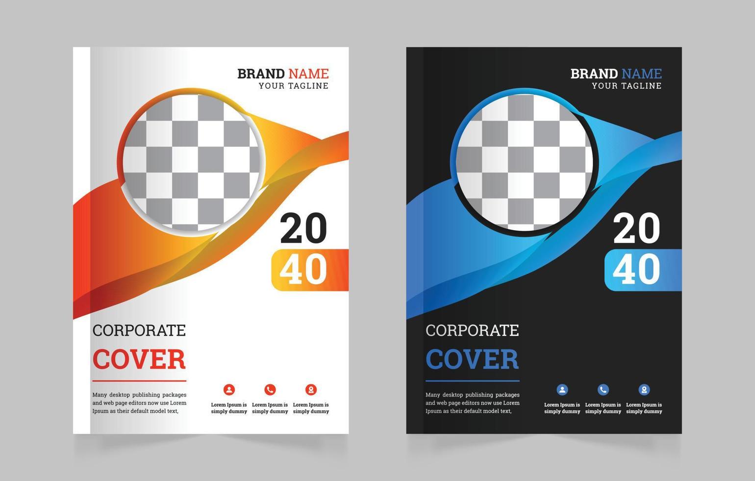 Corporate simple book cover design template a4 vector