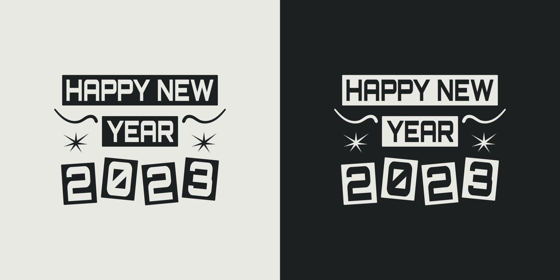 Happy new year t-shirt design vector 2023. Greeting stylish t-shirt Design. Typography, Unique, Vector design template.