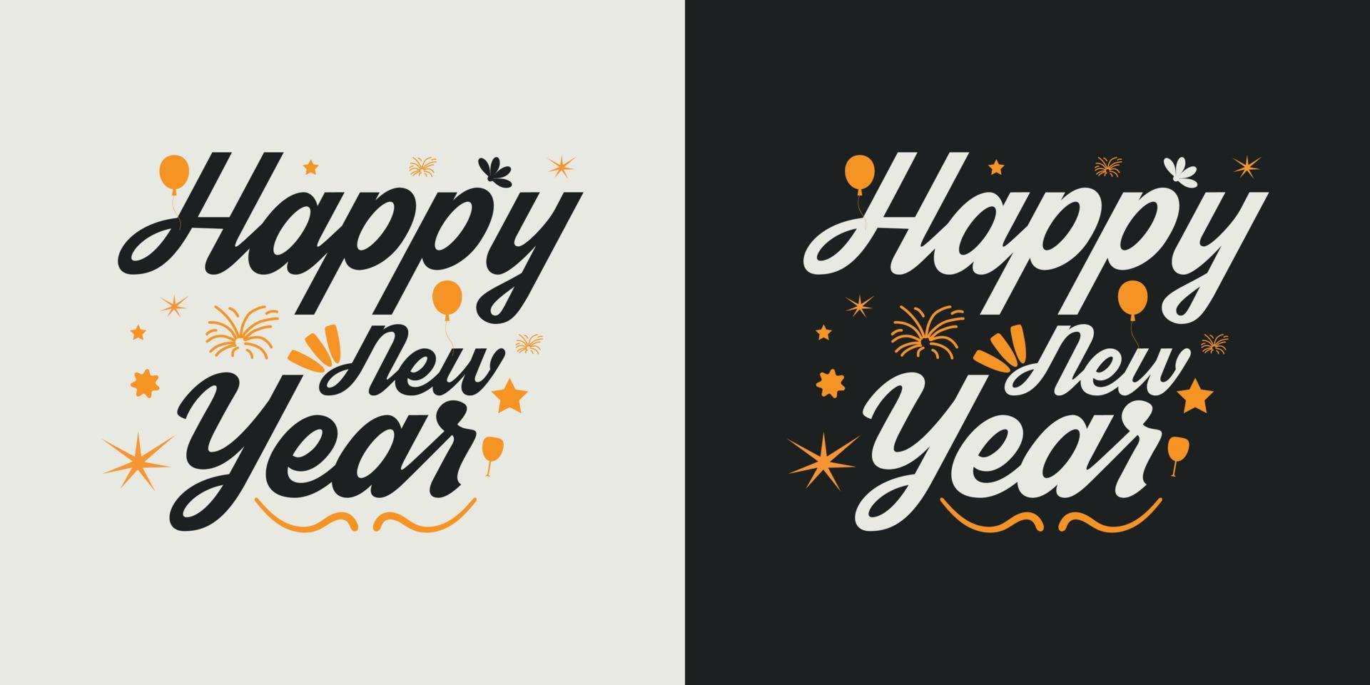 Happy new year t-shirt design vector 2023. Greeting stylish t-shirt Design. Typography, Unique, Vector design template.