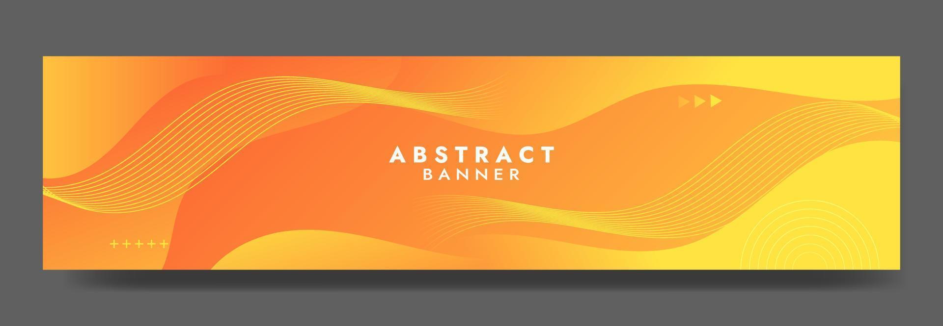 plantilla de banner de onda de fluido naranja abstracto vector