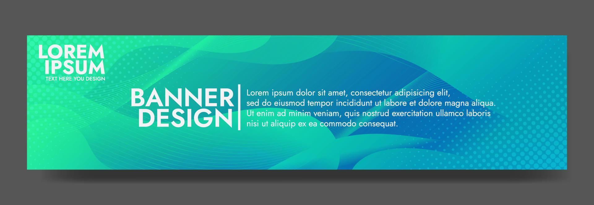 plantilla de banner de onda de fluido verde abstracto vector