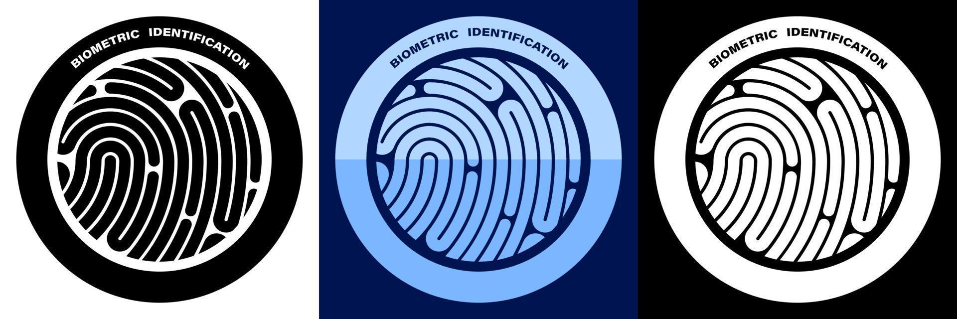 person digital fingerprint icon for mobile identification apps. Biometric identification of human data. Unique pattern on finger. Search devices for scanning data. Vector