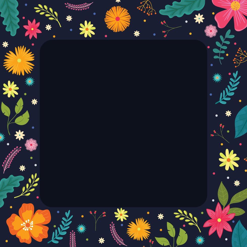Floral Spring Border Background vector