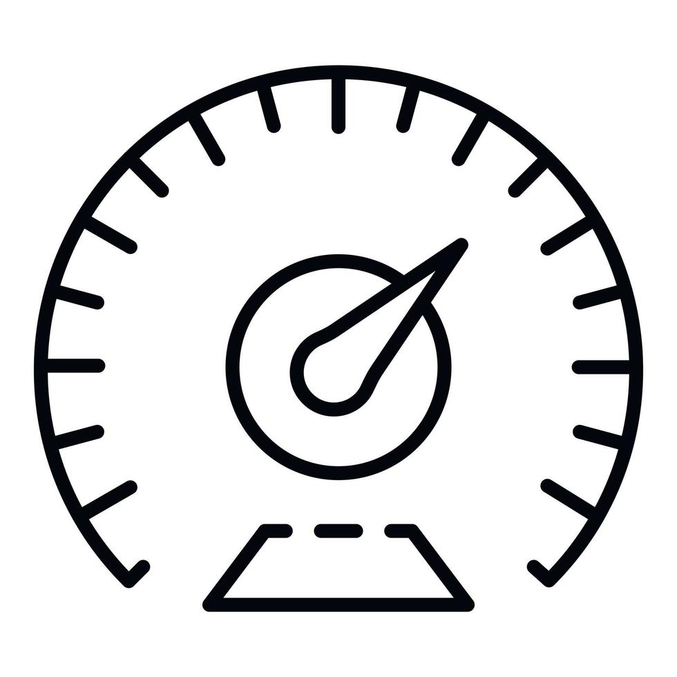 icono de velocímetro de km por hora, estilo de esquema vector