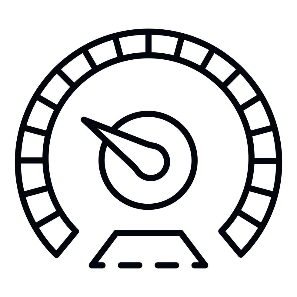 Measure speedometer icon, outline style vector