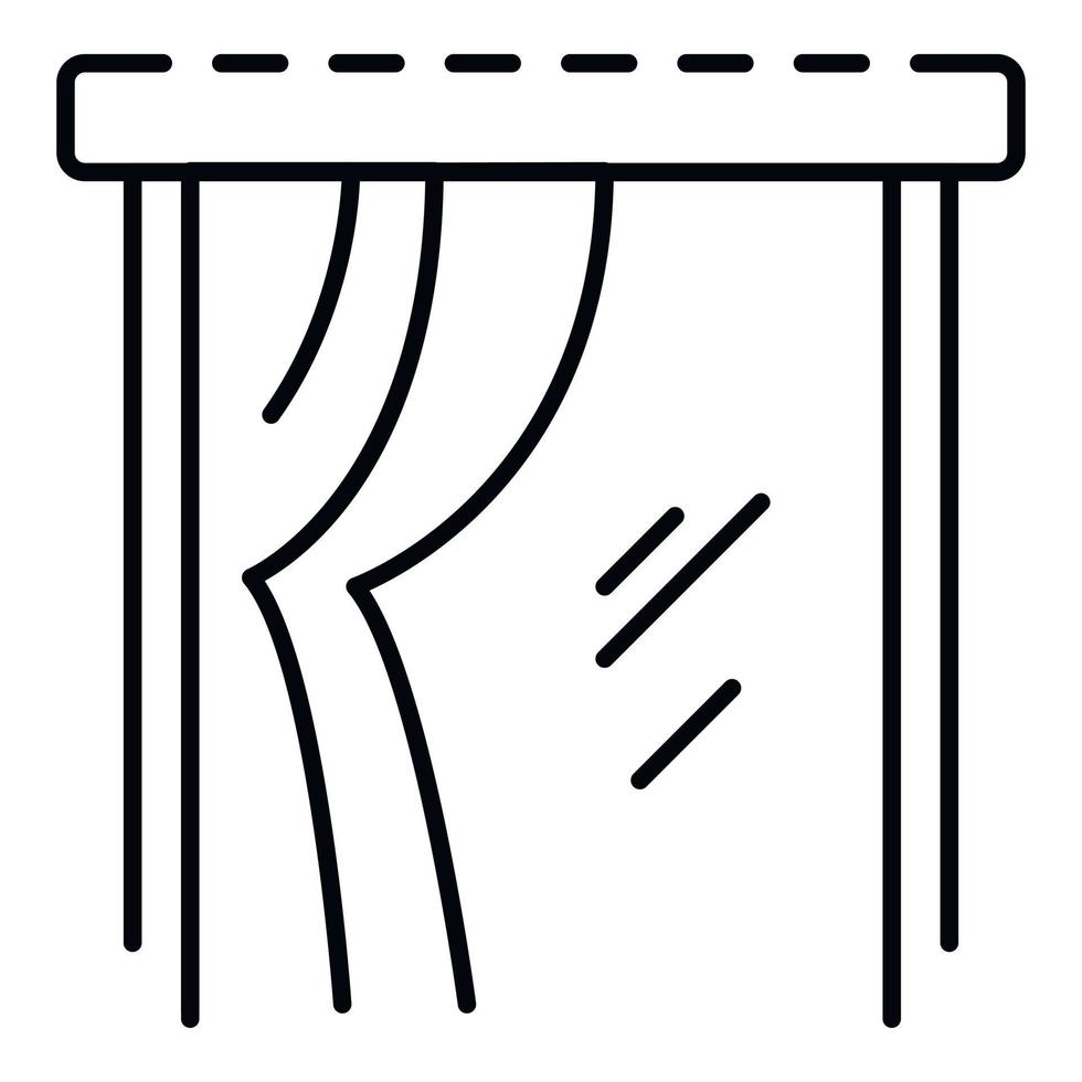 Window left curtain icon, outline style vector