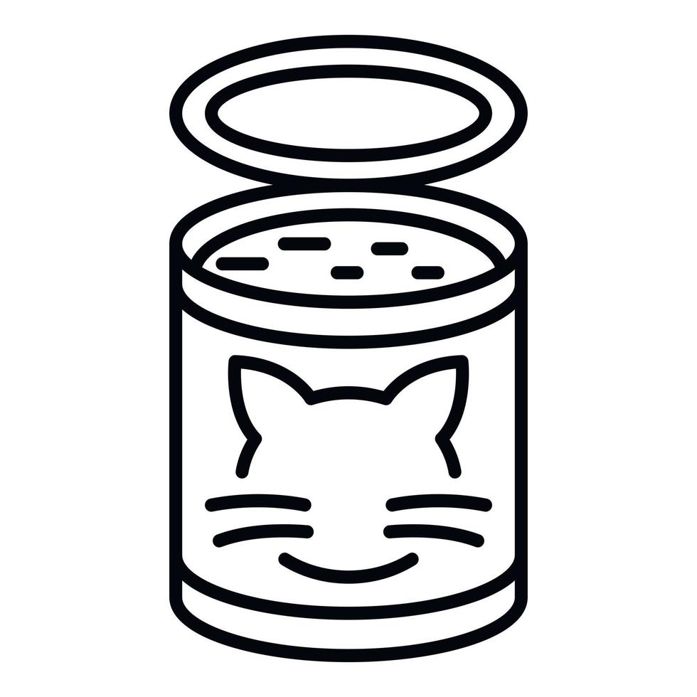 Cat food tin can icon, outline style vector