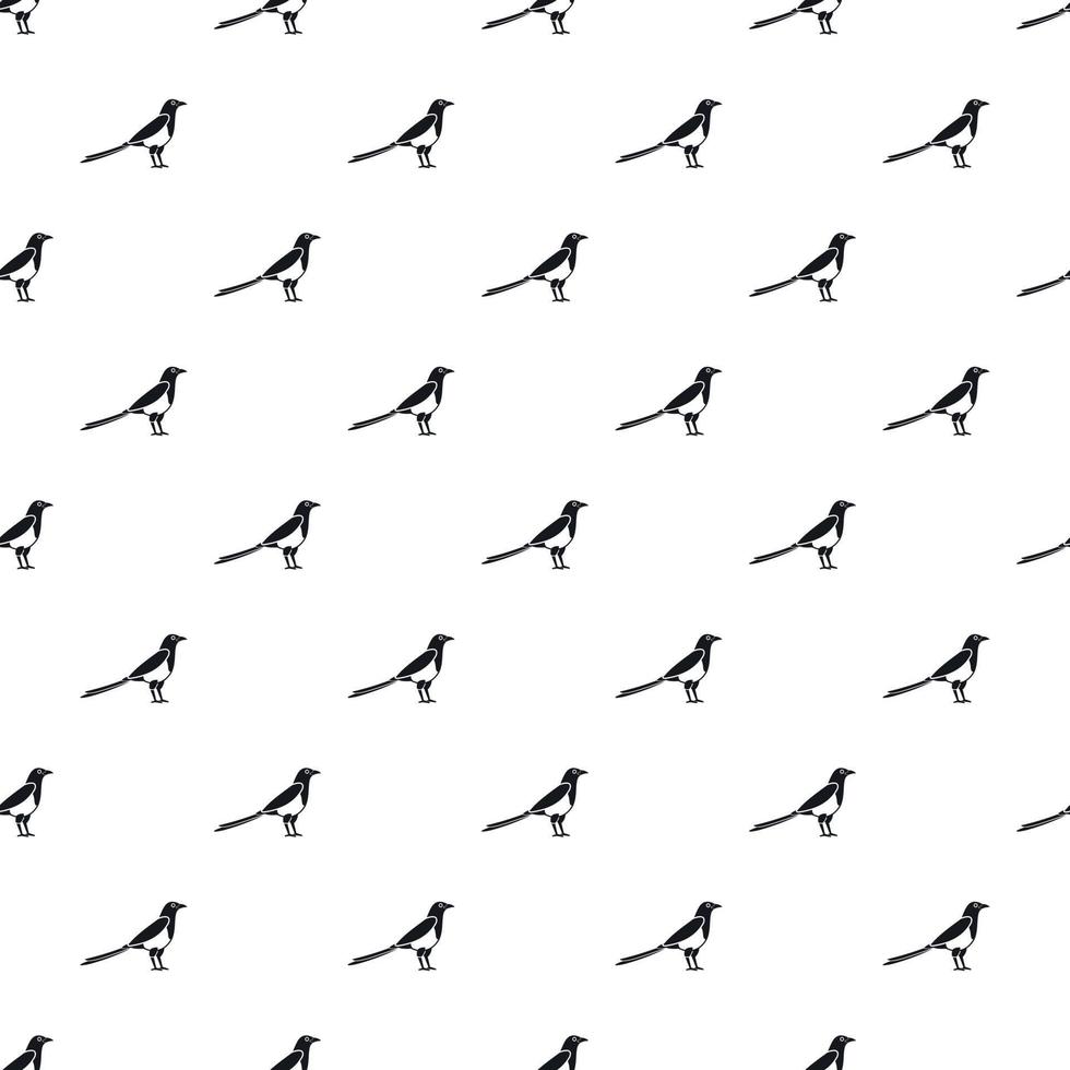 Magpie bird pattern, simple style vector