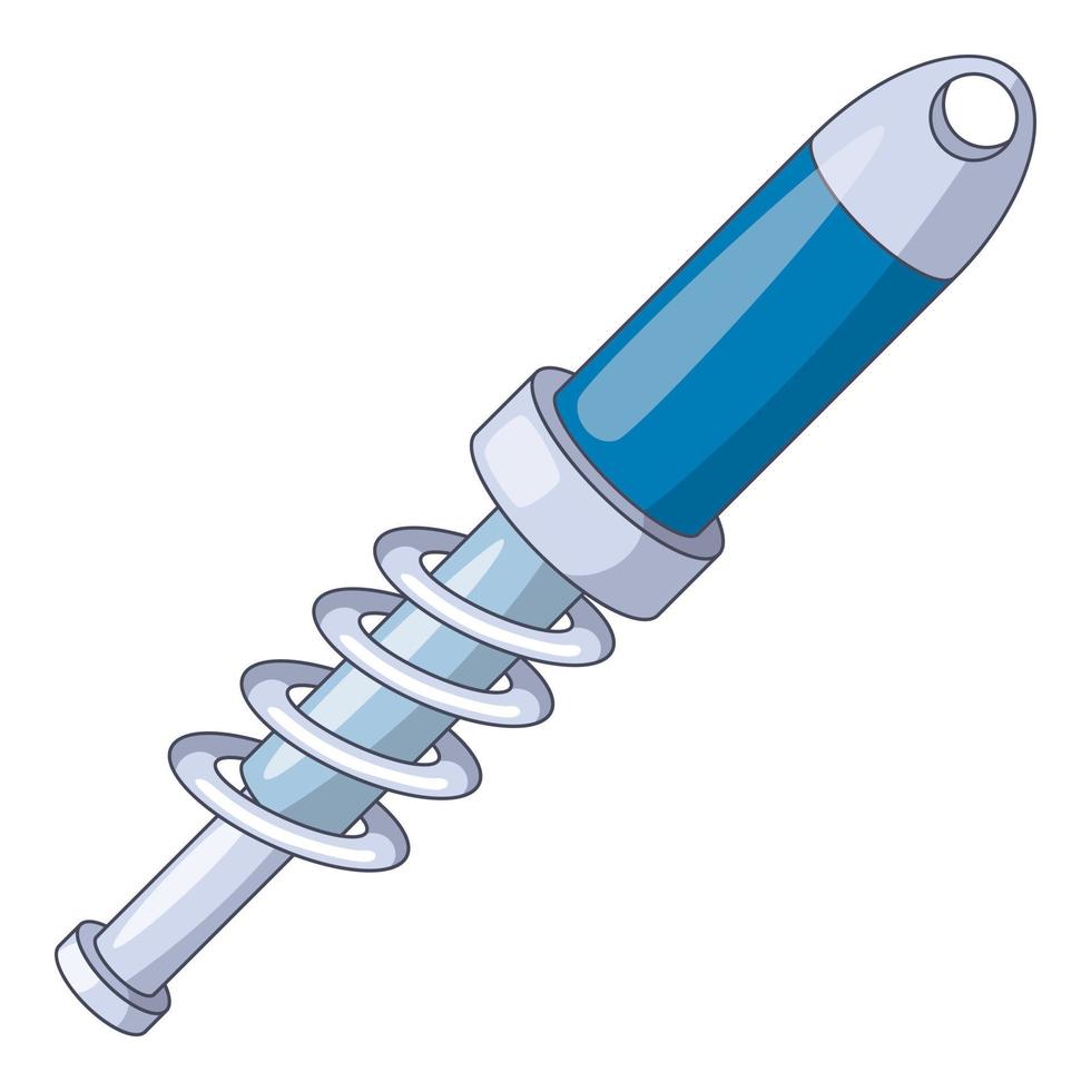 Spiral shock absorber icon, cartoon style vector