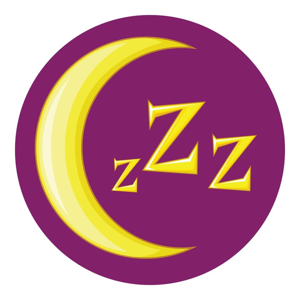Night icon, cartoon style vector