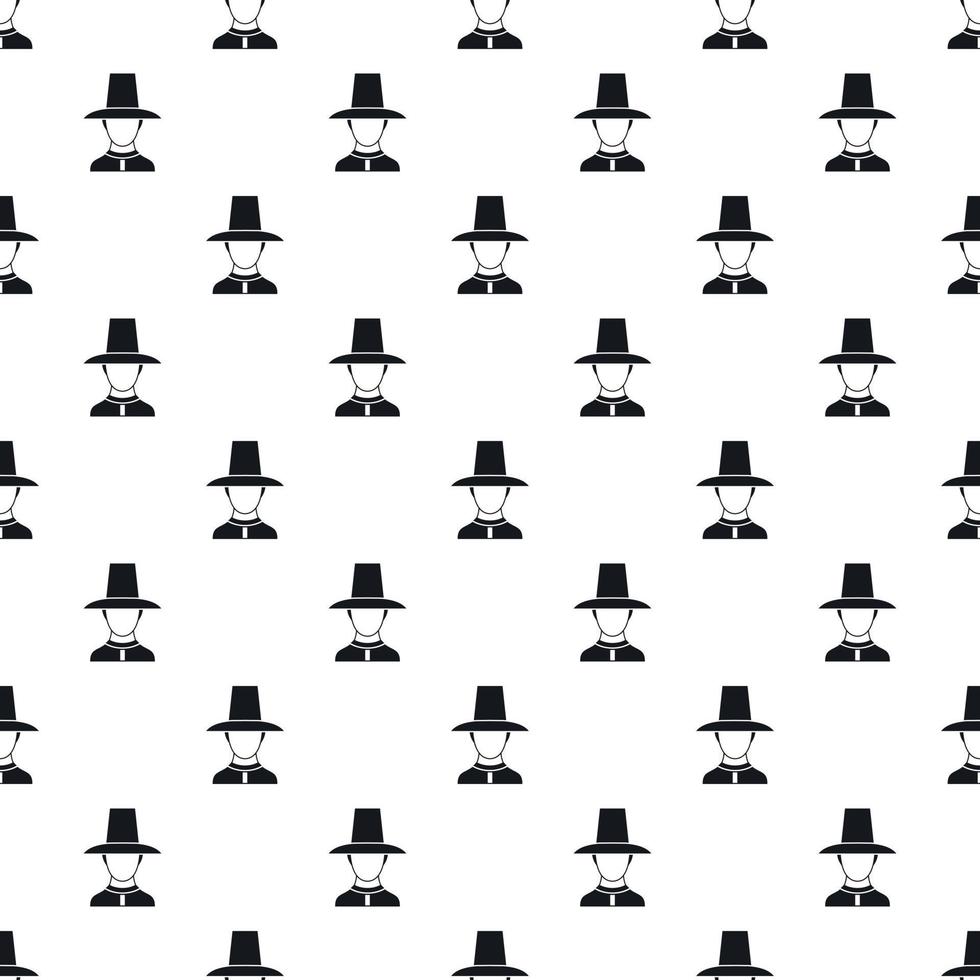 Korean guard in traditional hat pattern vector