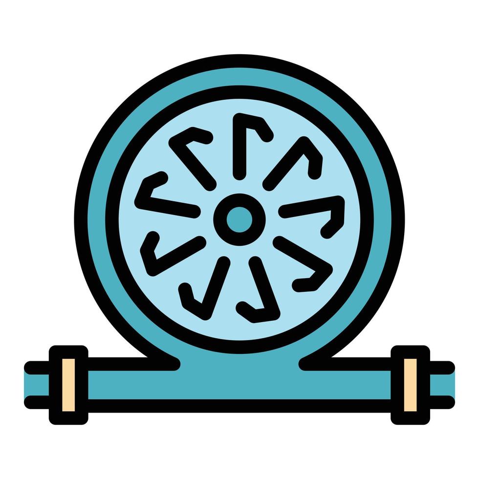 Flow water pump icon color outline vector