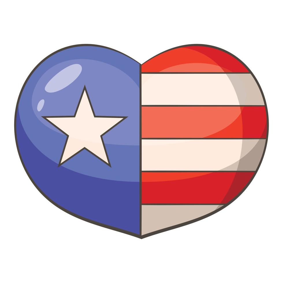 American heart icon, cartoon style vector