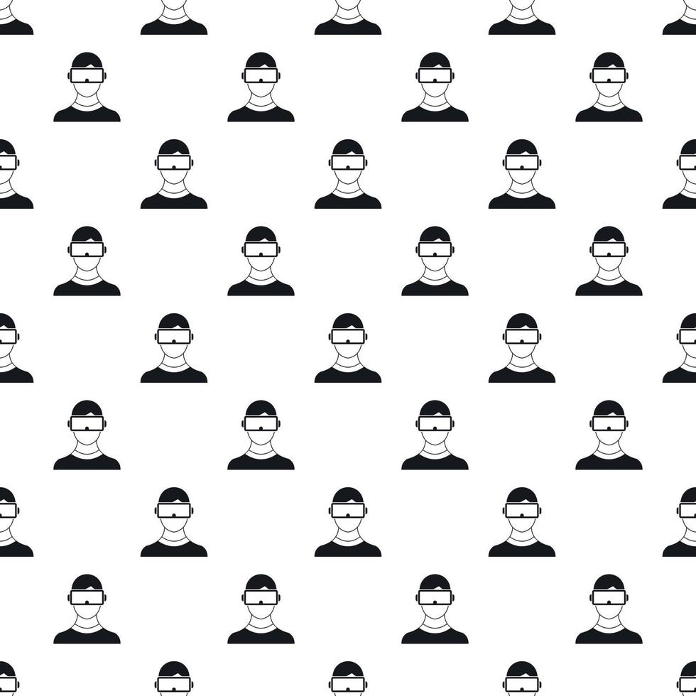 Man in helmet virtual reality pattern simple style vector