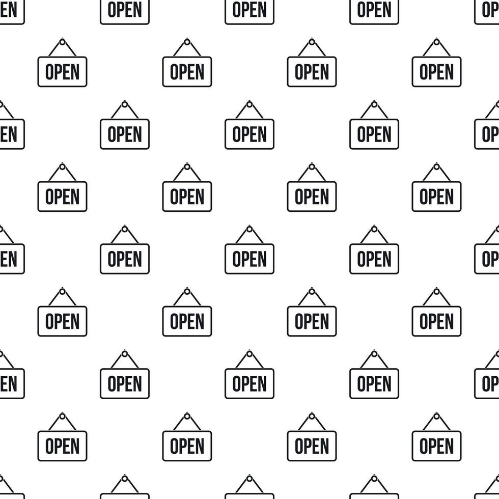 Open door sign pattern, simple style vector