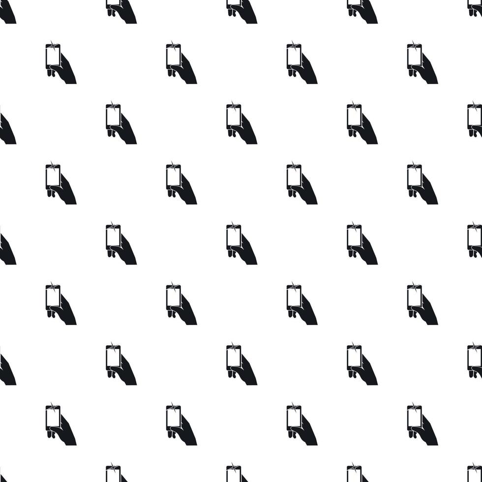 Hand with smartphone pattern, simple style vector