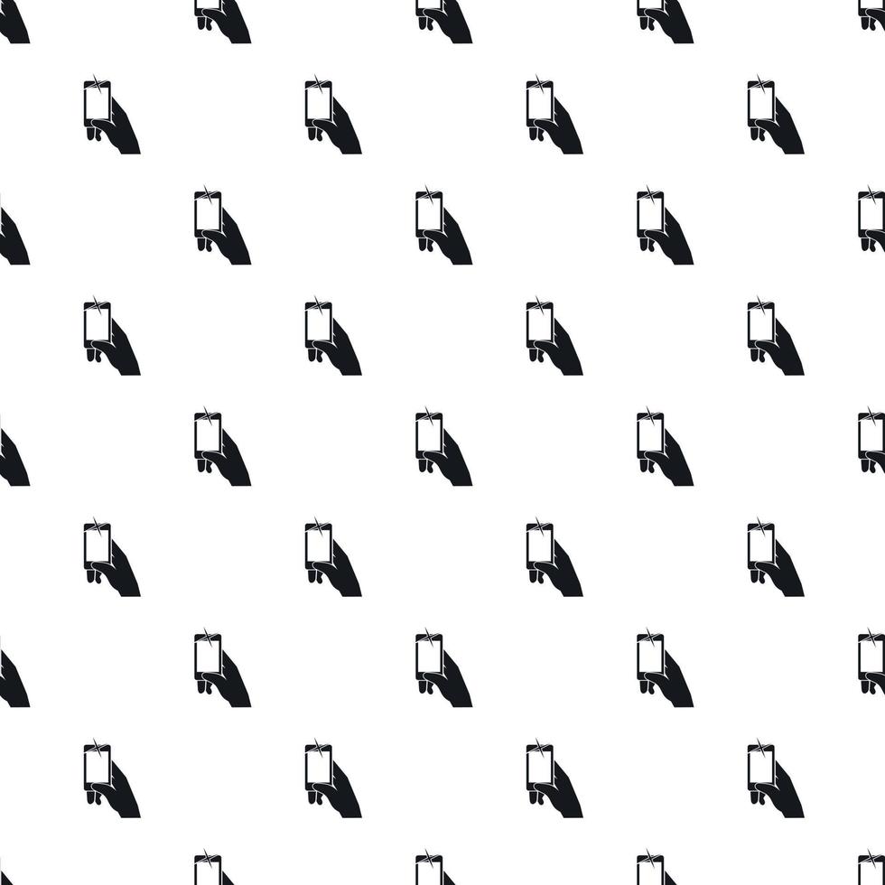 Hand with smartphone pattern, simple style vector