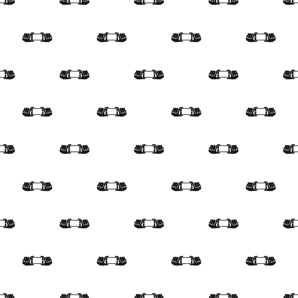 Hands holding a phone as for a selfie pattern vector