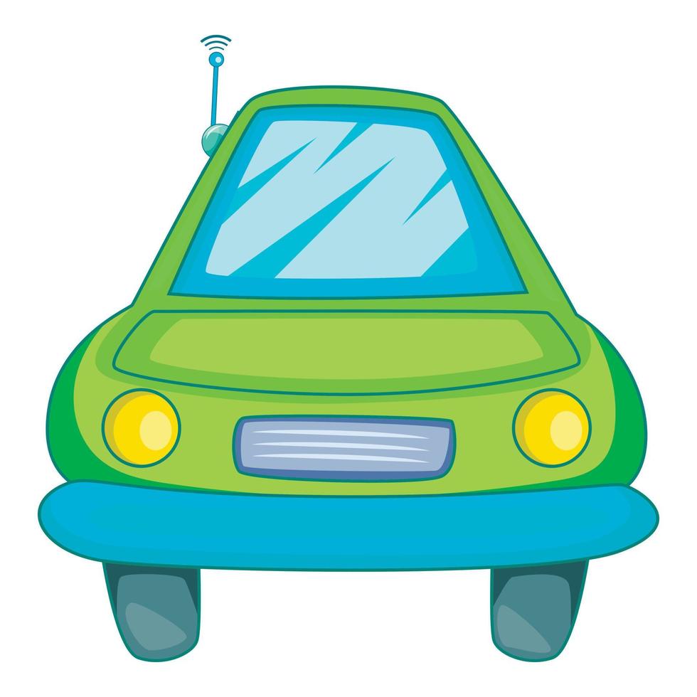 Car with wifi sign i icon, cartoon style vector