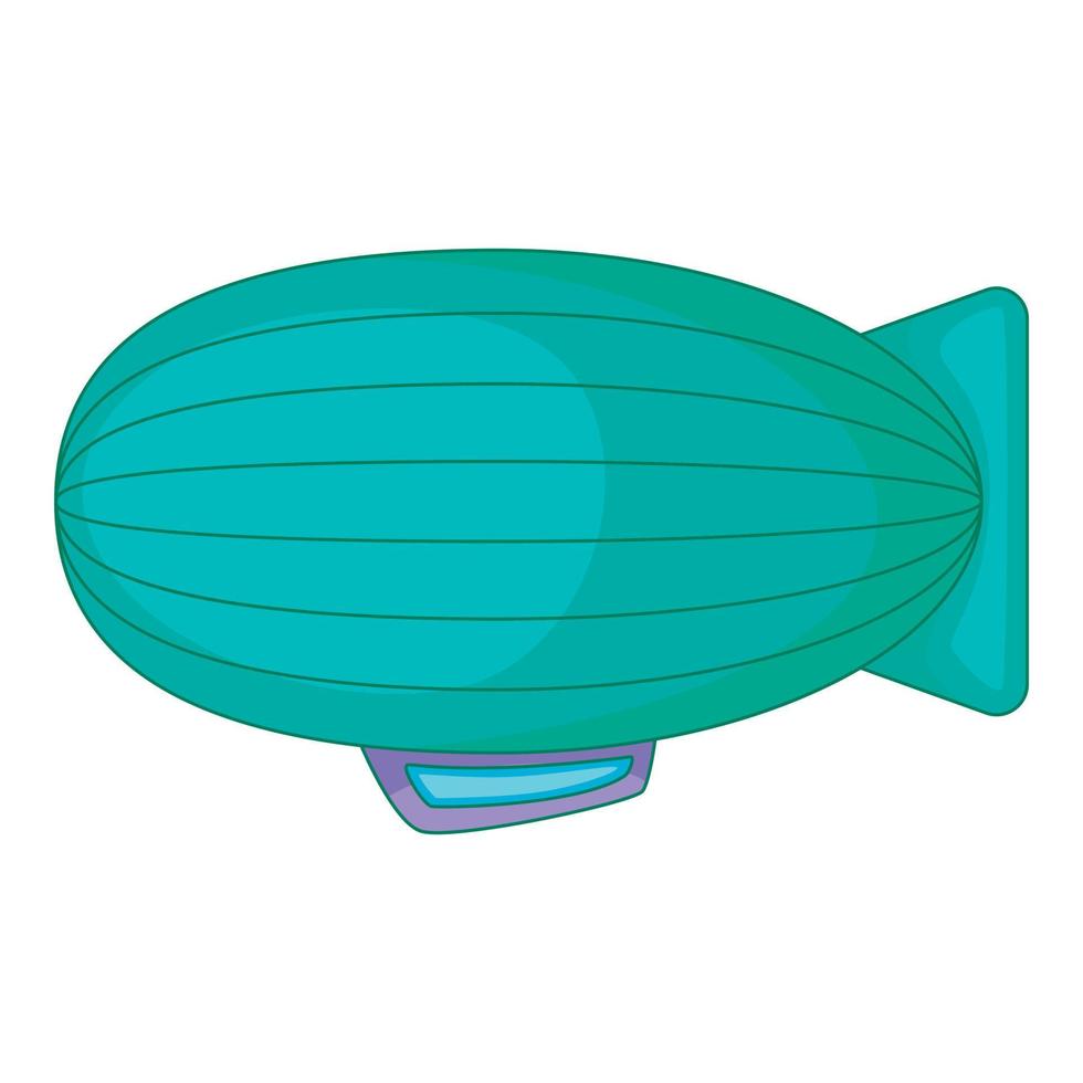 Fly airship icon, cartoon style vector