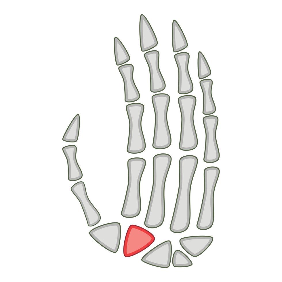 icono de la palma de la mano de la anatomía humana, estilo de dibujos animados vector