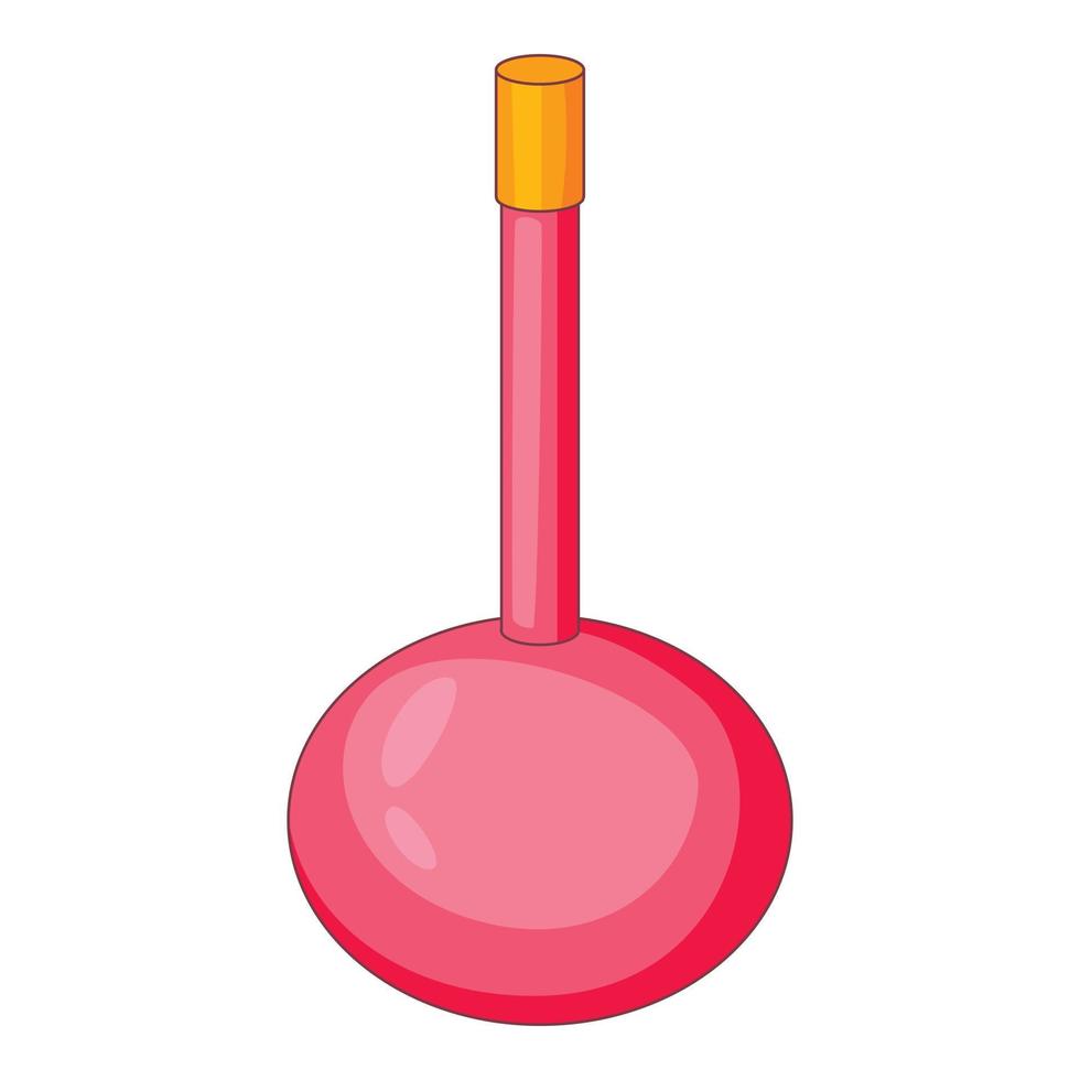 Pink bottle icon, cartoon style vector