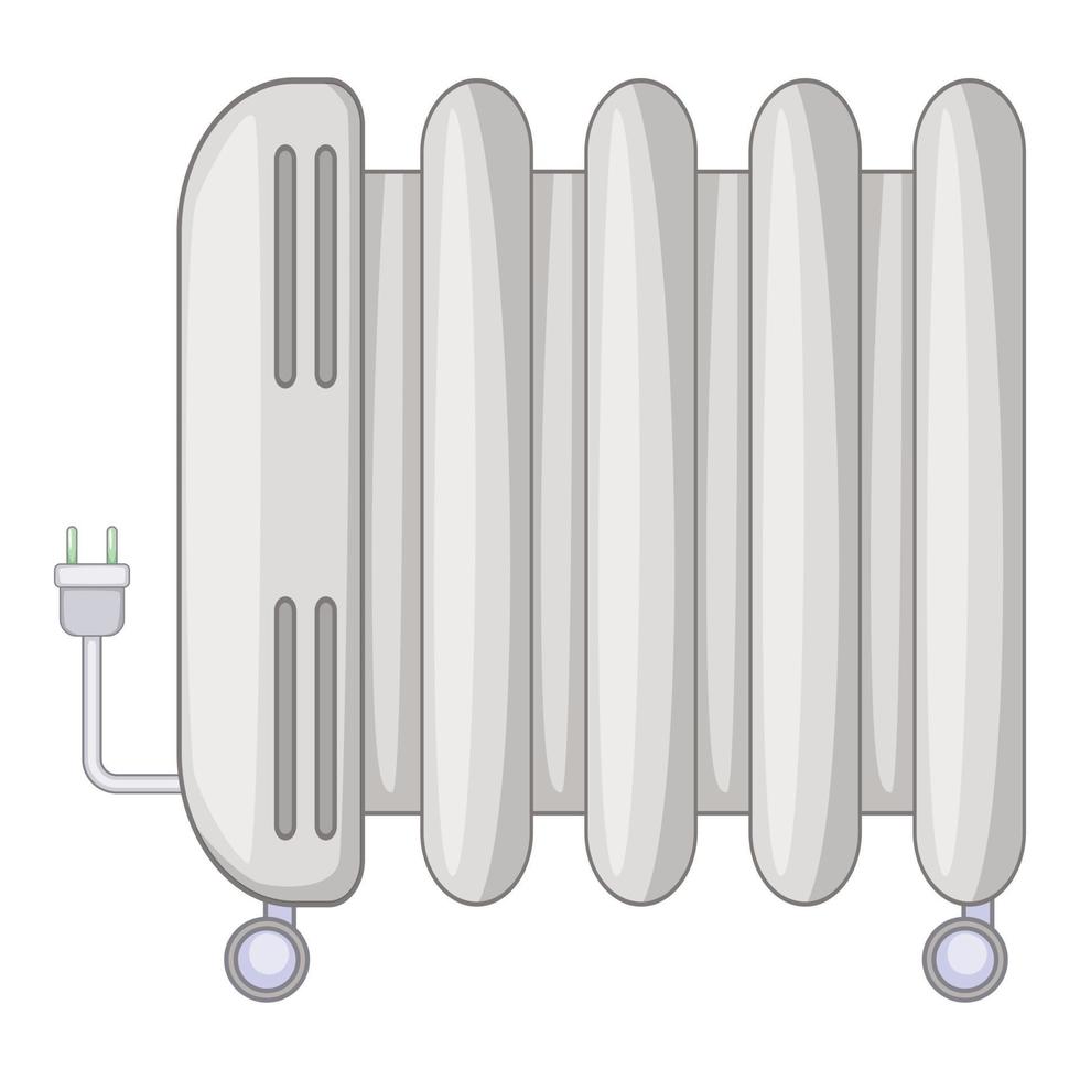 Electric heater icon, cartoon style vector