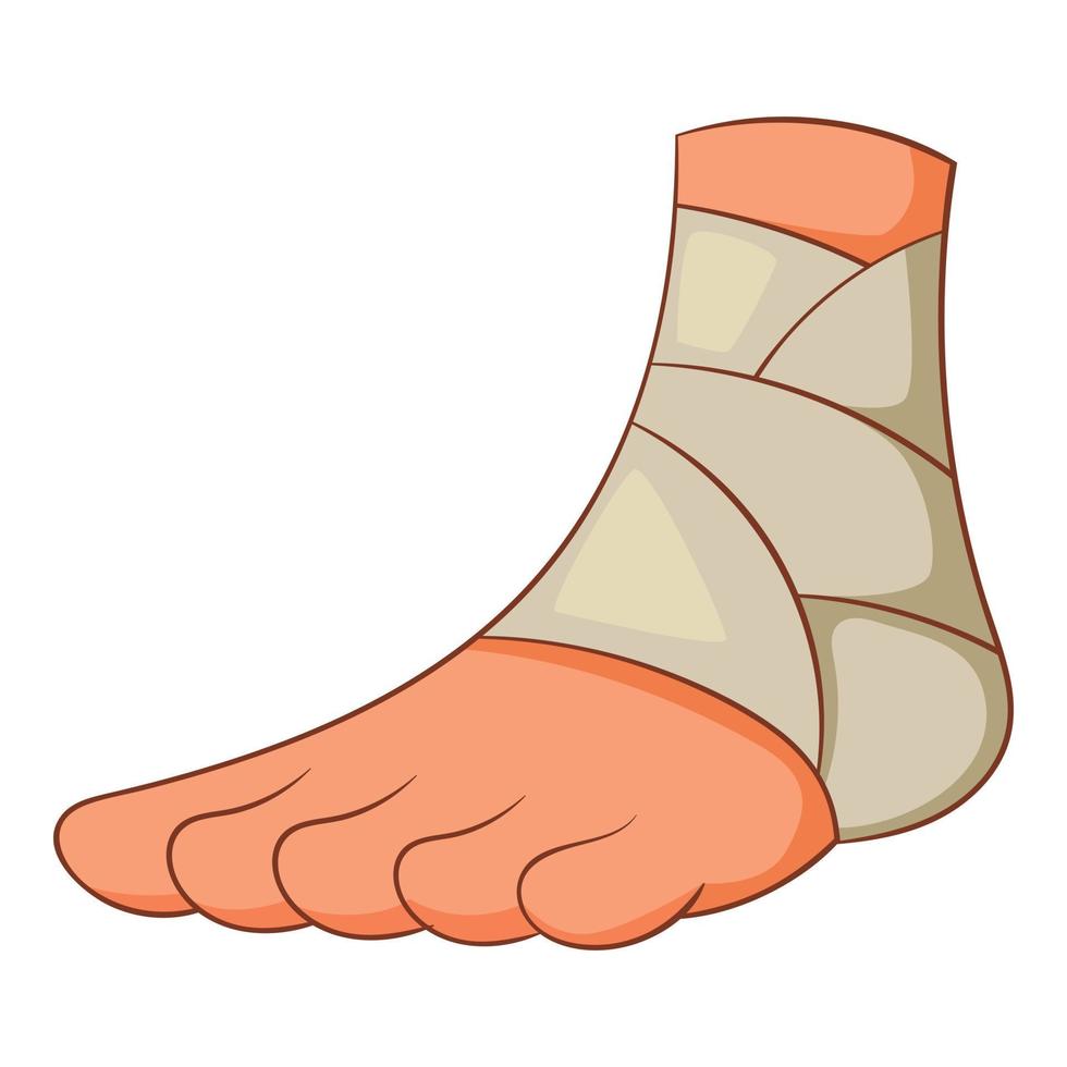 Injured ankle icon, cartoon style vector