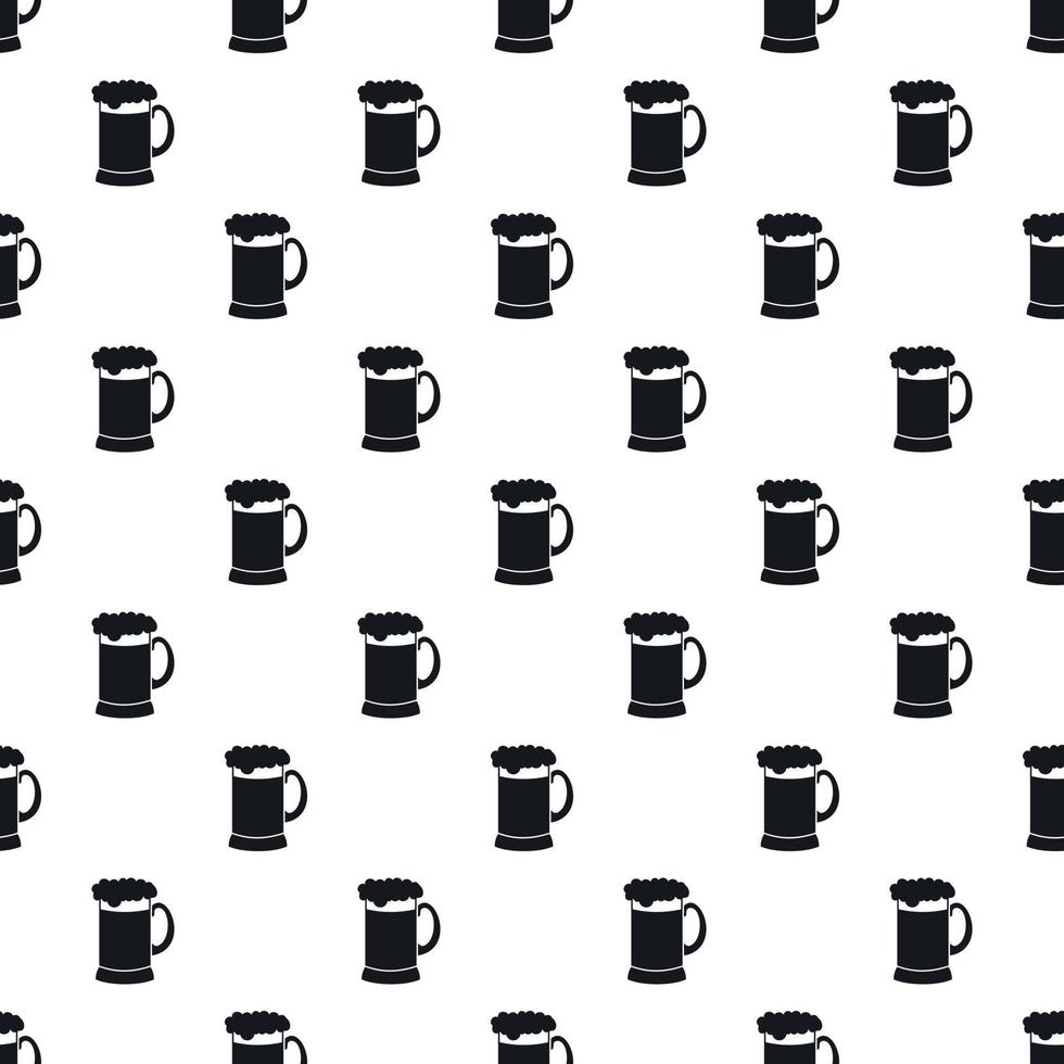 Mug of beer pattern, simple style vector