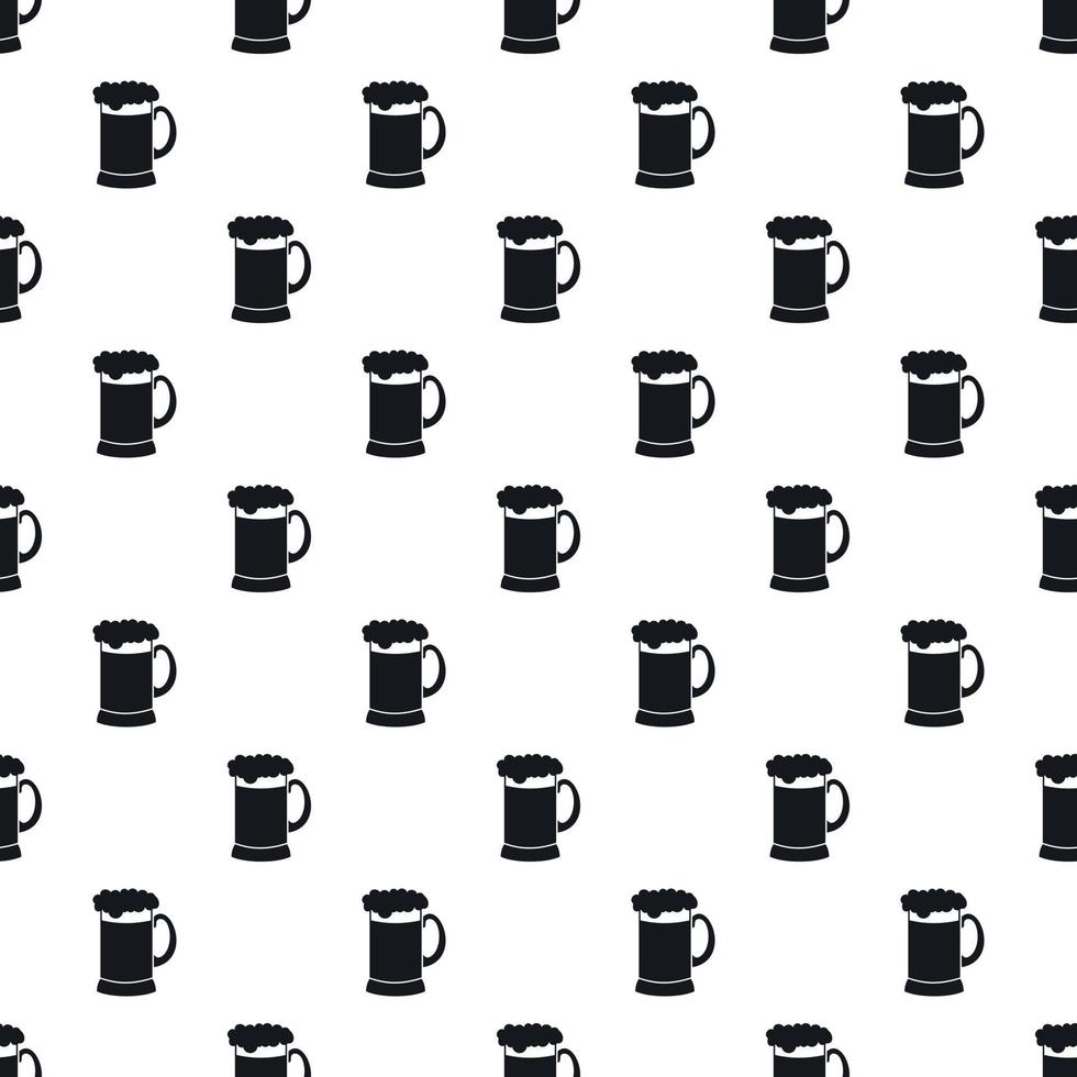 Mug of beer pattern, simple style vector