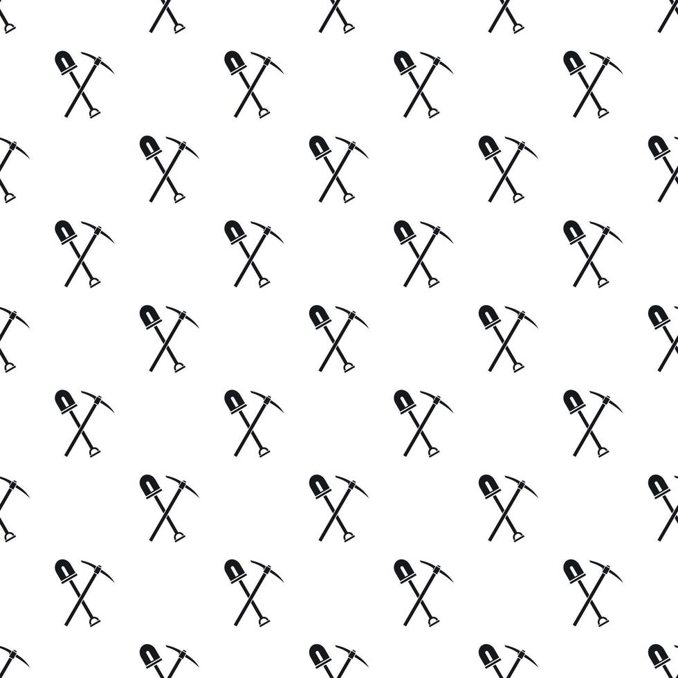 Shovel and pickaxe pattern, simple style vector