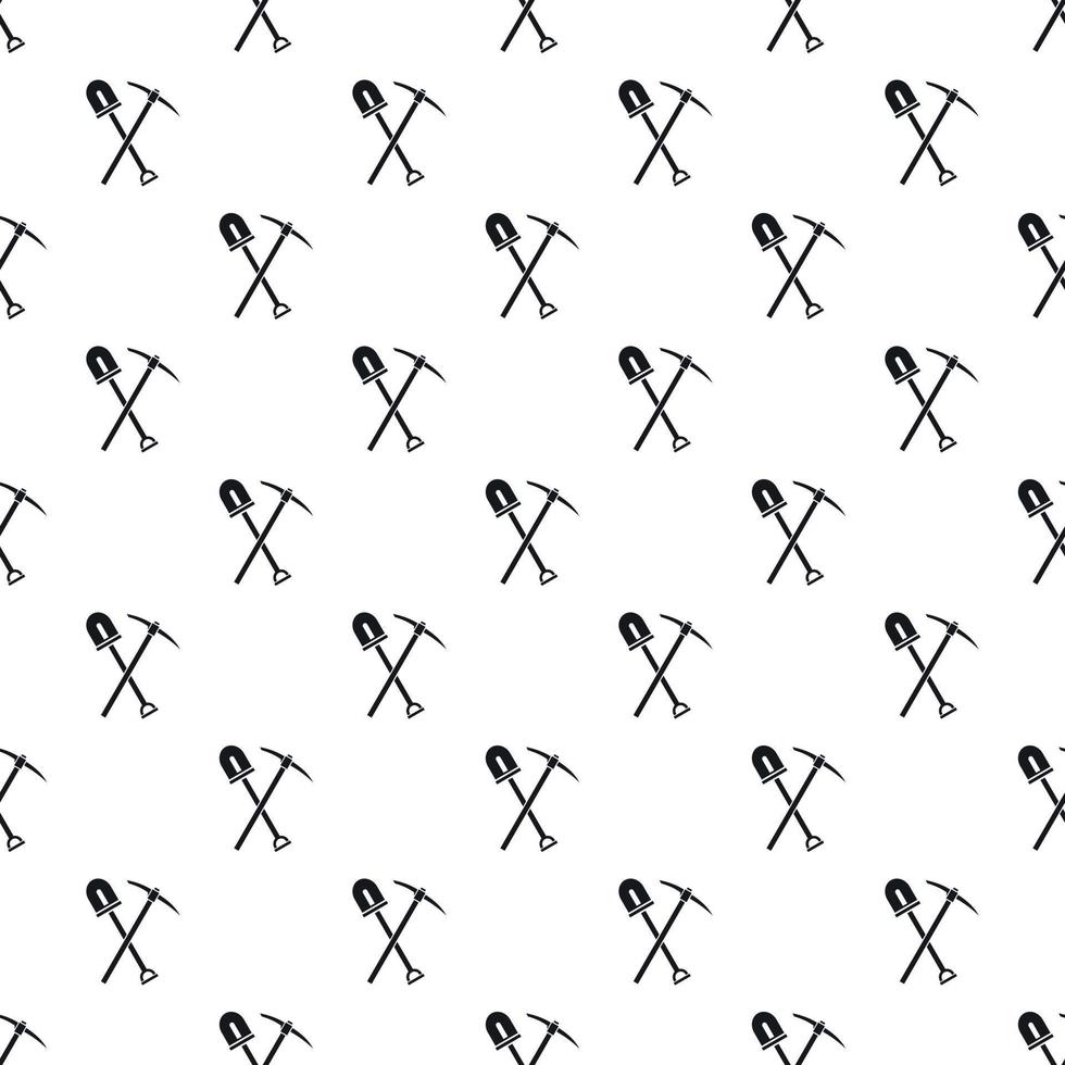 Shovel and pickaxe pattern, simple style vector